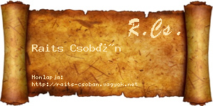 Raits Csobán névjegykártya